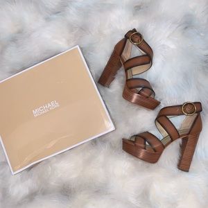 Michael Kors Wooden Platform Heels